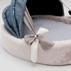 Louisdog（ルイスドッグ）犬用ベッド Denim Cradle Beige Pink デニム クレイドル ベージュ ピンク