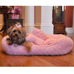 Doggie Design（ドギーデザイン）犬用ベッド ウルトラ ソフト プラッシュ ピンク ダイヤモンド キルト ペット ベッド