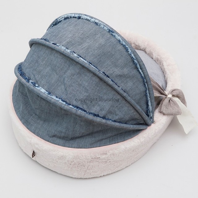 Louisdog（ルイスドッグ）犬用ベッド Denim Cradle Beige Pink デニム クレイドル ベージュ ピンク