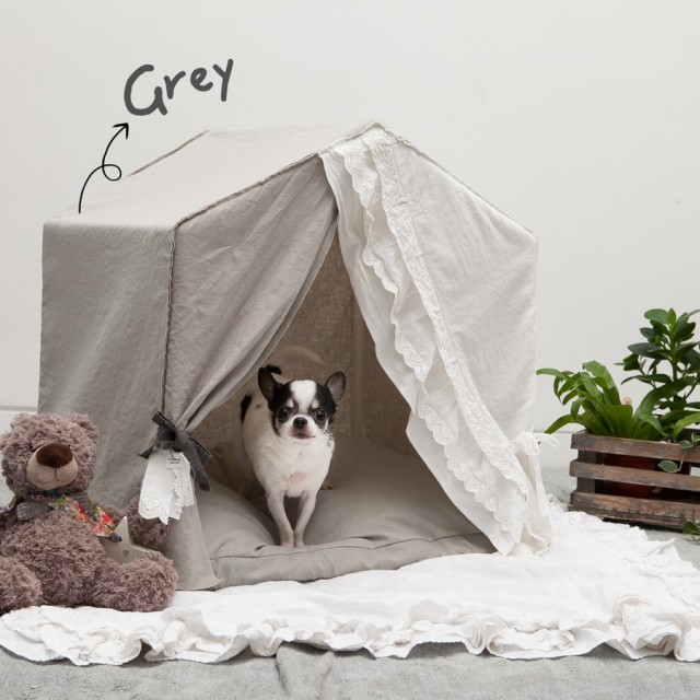 Louisdog（ルイスドッグ）犬用ベッド Peekaboo/Linen Secret Grey Petit ピーカブ リネン シークレット グレー