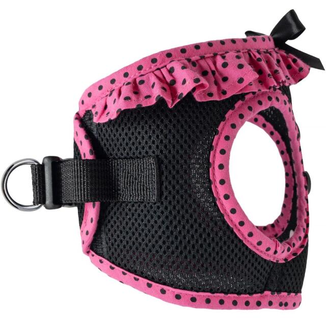 Doggie Design（ドギーデザイン）American River Harness Hot Pink Black アメリカン リバー ハーネス ピンク ブラック ポルカドット