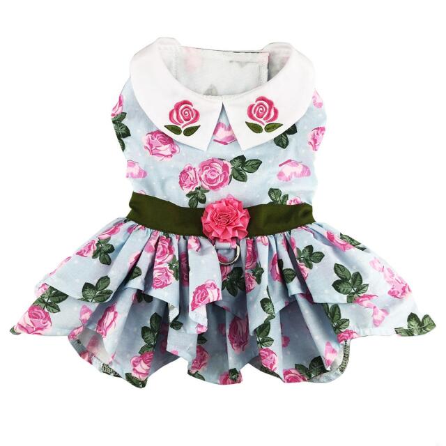 Doggie Design（ドギーデザイン）ドッグウェア Pink Rose Harness Dress ピンク ローズ ハーネス ドレス