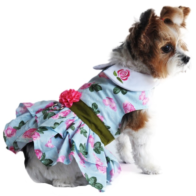 Doggie Design（ドギーデザイン）ドッグウェア Pink Rose Harness Dress ピンク ローズ ハーネス ドレス